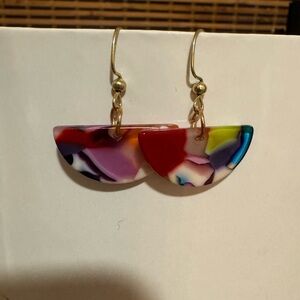 Resin Beautiful Multi-colored Dangle Earrings